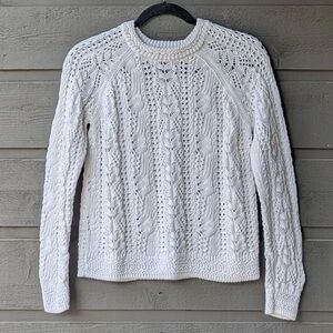 Sezane Cream Cable Knit Sweater